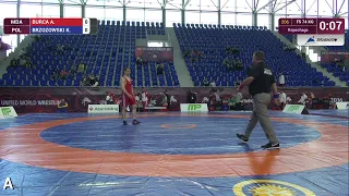 Repechage FS - 74 kg: A. BURCA (MDA) df. K. BRZOZOWSKI (POL) by withdrawal, 0-0