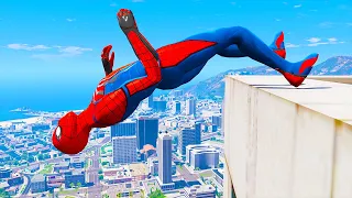 GTA 5 Spiderman Jumping from Highest Buildings #2 GTA 5 Funny Moments & Fails, Gameplay