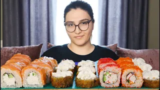 MUKBANG | 1 ЗАДАНИЕ ДЛЯ ВАС | не ASMR #суши #роллы #мукбанг #mukbang #asmr