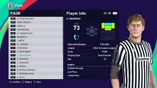 Paok Faces & Stats - Pes 2021