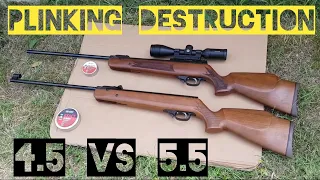 4.5 vs 5.5 20Joules Plinking multi matériaux Weihrauch HW90