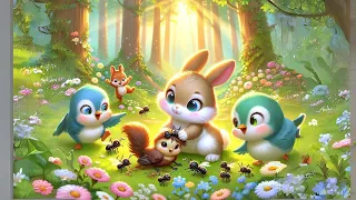 🌟 Fluffy the Bunny King and Nibbles the Chipmunk: A Cartoon Adventure 🌟 | Animation Story for Kids