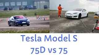 Tesla Model S Drag Race - 75D vs 75 - 4WD vs Rear Wheel Drive!