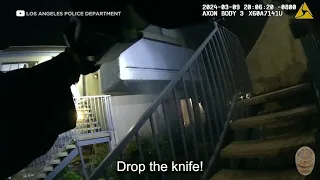 Bodycam video shows LAPD shooting of man with knife in Sylmar