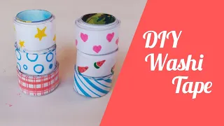 How to make paper washi tape🧻 at home|DIY washi tape/ Masking tape|Diy school supplies