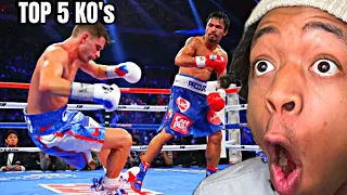 AMERICAN REACTS To MANNY PACQUIAO'S 5 GREATEST KNOCKOUTS