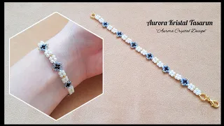 Pearl bracelet. Very beautiful elegant bracelet making for beginners. Beaded bracelet tutorial.