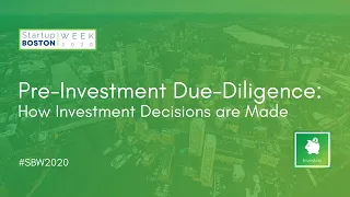 Pre-Investment Due-Diligence: How Investment Decisions are Made | Startup Boston Week 2020