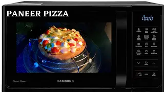 Make Pizza in Samsung Microwave oven | Pizza ghar par kaise banaye oven me | Paneer Pizza in Oven |