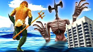 I ATTEMPTED To DESTROY SIREN HEAD As AQUAMAN (With A CRAZY TSUNAMI) - GTA 5 Mods Funny Gameplay