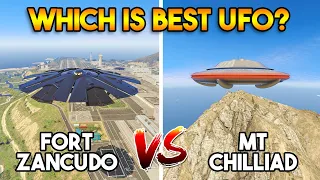 GTA 5 ONLINE : FORT ZANCUDO UFO VS MT CHILLIAD UFO (WHICH IS BEST?)