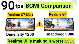 Realme X7 Max vs Realme GT BGMI 90fps Gameplay issues with Realme Ui 😭