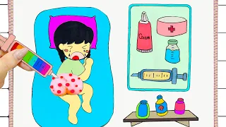 [✨paper diy✨] Pop The Pimple 👶👶 Wednesday has pimples - Baby Care Tips | Lotus Paper Diy