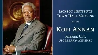 Former U.N. Secretary-General Kofi Annan speaks at Jackson Institute Town Hall Meeting