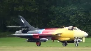 Hawker Hunter Miss Demeanour and Sea Fury Taxiing to Runway - Dunsfold Aerodrome, Surrey 1080p HD