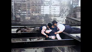 [4k, 60fps, colorized] (1906) New York skyscraper building. Safety first?