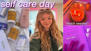 SELF CARE DAY & NIGHT ROUTINE: how to de-stress + be your own best friend vlog!!