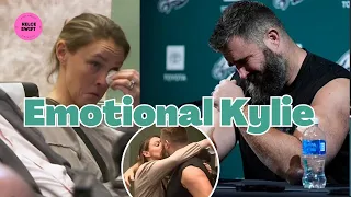 Jason Kelce HAILS his wife Kylie as he BURSTS into tears during retirement speech