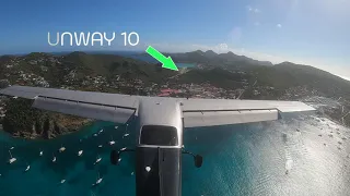 Landing ST BARTHS Runway 10 with my CESSNA 210