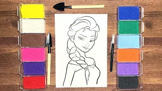 PRINCESS ELSA - FROZEN /SAND COLORING /SAND PAINTING