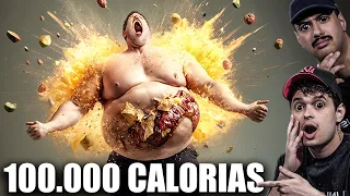 E se VOCÊ COMER 100 MIL CALORIAS em 24 HORAS?