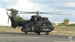 Aviation MT - Royal Netherlands Air Force Eurocopter AS532 Cougar departing Luqa (MIA 2023)