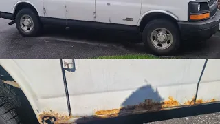 I decided to black out my grille on my camper van. removing rust, and printing my van