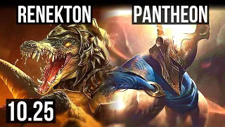 RENEKTON vs PANTHEON (TOP) | 66% winrate, 12/3/10, Dominating, 300+ games | KR Grandmaster | v10.25