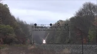 Amtrak #43 under PRR position light signals at Lilly, PA