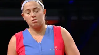Jelena Ostapenko gets conduct warning from chair umpire vs Ons Jabeur