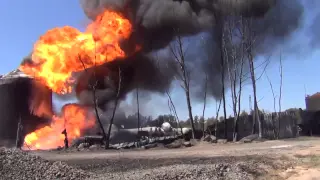 Пожар на нефтебазе под Киевом. После взрыва 13.06.15