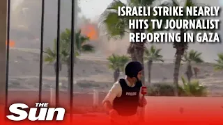 Israeli anti-terror strike nearly HITS TV journalist reporting in Gaza in near miss