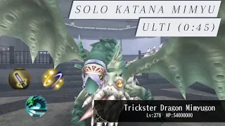 Toram Online Katana Solo vs Trickster Dragon Mimyugon Ulti ( 0:45s )