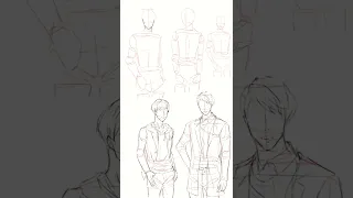 Webtoon anatomy drawing Tutorial |  Manhwa style | Anime drawing  | #mangaPractice #sketch #shorts