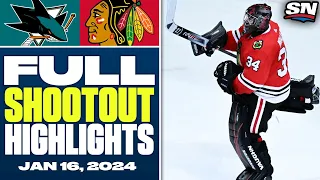 San Jose Sharks at Chicago Blackhawks | FULL Shootout Highlights - January 16, 2024