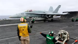 F/A-18 Takeoff from USS RONALD REAGAN CVN-76