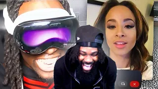 Kai Cenat Facetimes Celebrities With Apple Vision Pro! THE NEW TECHNOLOGY IS INSANE!! REACTION
