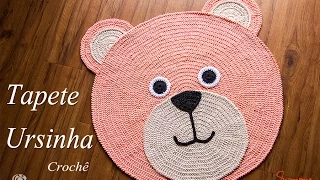 Tapete de Croche  Redondo Ursinha - Professora Simone Crochet Infantil passo a passo