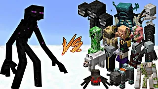 Minecraft Mutant Enderman vs All Mobs Battle||Minecraft Battle||