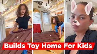 Chrissy Teigen Builds Toy Home With Kids Luna And Miles