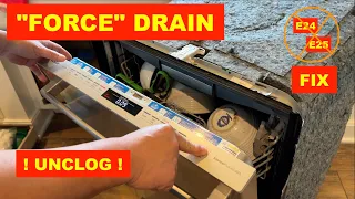 💦  FORCE DRAIN BOSCH DISHWASHER TO UNCLOG DRAIN PIPE - E24 / E25 ERROR FIX  🌊