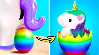 Encontrei um unicórnio dentro do ovo 🦄💖 Cool Fidgets and Crafts