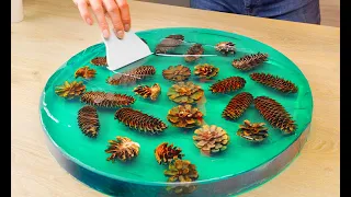 We made a table of cones and books with epoxy resin! #woodmood #shorts #epoxy