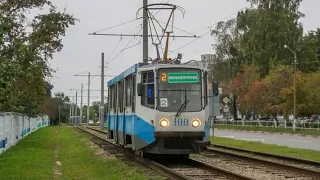 Коломна. Трамвай 71-608КМ №100, маршрут №2: Улица Спирина - Улица Спирина.