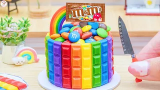 Rainbow M&M Sprinkle KITKAT Chocolate 🌈 How To Make Miniature Buttercream Cake