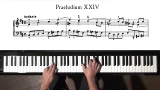 Bach Prelude and Fugue No.24 Well Tempered Clavier, Book 1 with Harmonic Pedal