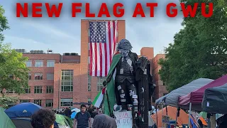 Flowers in NW, Flags in Foggy Bottom and Helicopter at the White House