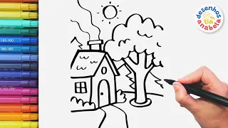 Draw a House 🏡 Learn COLORS in English