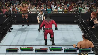 The Mcmahons and Triple H vs Kane, The Undertaker, and, The Rock King Of The Ring 2000 recreation