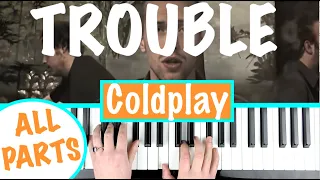 How to play TROUBLE - Coldplay Piano Tutorial Chords Accompaniment